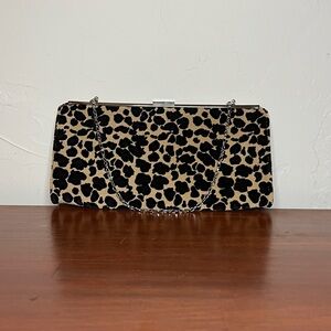 Tan and Black Leopard Print Clutch